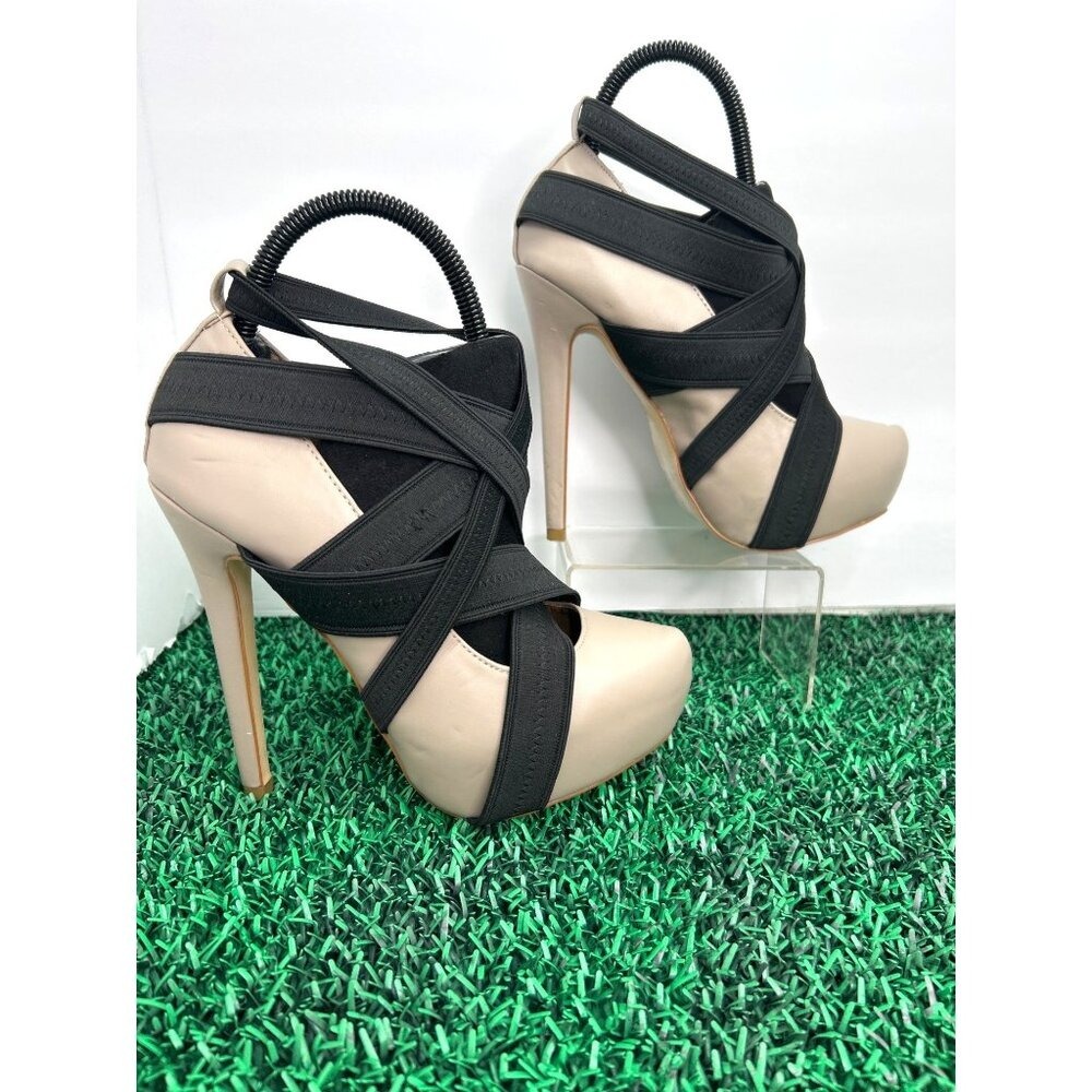 Colin Stuart x Victoria's Secret‎ Heels Size 7.5B Nude & Black Platform Pumps